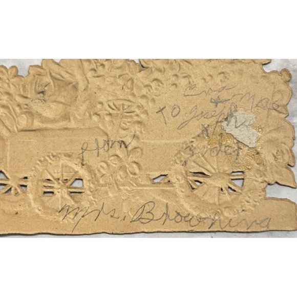 Vintage Greeting Card Constant and True Flower Automobile Art Die Cut Embossed - Picture 4 of 6